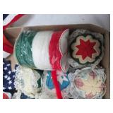 Christmas Ornament Collection with American Flag Ribbon