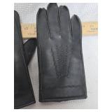 Black warm Gloves with Decorative Stitching