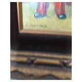 L. Duchamp Signed Figure in Red oil painting