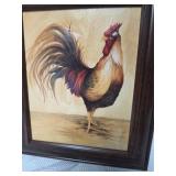 Framed Roosterl Painting