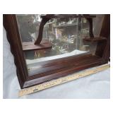 Wood Wall Display Shelf with Mirror Back