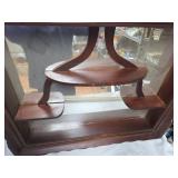 Wood Wall Display Shelf with Mirror Back