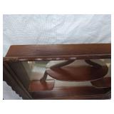 Wood Wall Display Shelf with Mirror Back