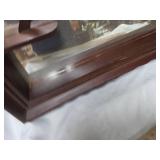 Wood Wall Display Shelf with Mirror Back