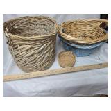 Natural Woven Willow Storage Baskets lot