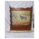 Wooden Deer Print Wall rifle Shelf