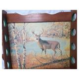 Wooden Deer Print Wall rifle Shelf