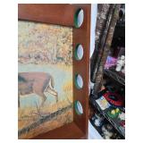 Wooden Deer Print Wall rifle Shelf