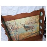 Wooden Deer Print Wall rifle Shelf