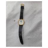 Triton Logo Analog Watch by Image Watches, Inc. with Black Leather Band