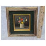 Floral Still Life Double Framed Artwork, signed by Whipple