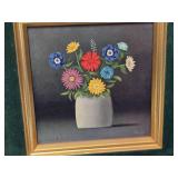 Floral Still Life Double Framed Artwork, signed by Whipple