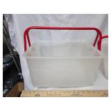Lot of 2 plastic red handled baskets