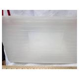 Lot of 2 plastic red handled baskets