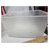 Lot of 2 plastic red handled baskets