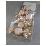 6Pcs/Box Christmas Colorful Candy Pendant Plastic Xmas Tree Hanging Ornament 2025 New Year Christmas Decor Gift,21 * 10cm (Champagne Gold) -