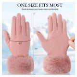 Nimalpal Winter Gloves - Womens Gloves for Cold Weather Elastic Cuff Knit Touchscreen Womens Glove