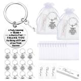 Yinkin 36 Pcs Employee Appreciation Gifts Thank You Coworker Keychain Gifts with Organza Bags and Thank You Cards (White) - Retail: $13