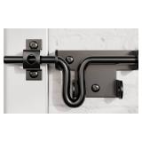 Hillmaster Slide Bolt Gate Latch for Wooden Fence Door Lock With Padlock Hole, Heavy Duty Sliding Lock, Black Barrel Bolt Latches Hardware for Wood Vinyl Fence Barn Shed - Retail: $10