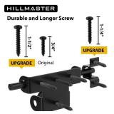 Hillmaster Slide Bolt Gate Latch for Wooden Fence Door Lock With Padlock Hole, Heavy Duty Sliding Lock, Black Barrel Bolt Latches Hardware for Wood Vinyl Fence Barn Shed - Retail: $10