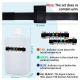 KEVTVEK 14 Pcs Urine Test Complete Kit Includes 2 Translucent Portable Travel Empty Bottles, 10 Adhesive Temperature Test Strips, Neoprene Bag and Hi-Stretch Hidden Leg Straps - Retail: $13