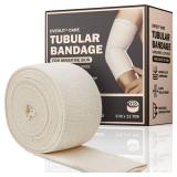 EVERLIT 560D Cotton Blend Elasticated Tubular Support Bandage | Latex-Free, Extra-Thick Breathable Stockinette for Arm, Knees, Legs | Moderate to High Compression for Sensitive Skin (D | 3\" x 11 yd)