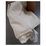 Biscaynebay Wrap Around Bed Skirts with Split Corners for King Beds 15\" Drop, Ivory Adjustable Elastic Dust Ruffles Easy Fit Wrinkle Resistant Silky Luxurious Fabric Machine Washable - Retail: $27