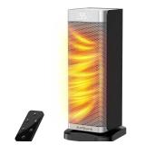 Anfilank Space Heater with Room Temp Display, 1500W Fast Heating PTC Ceramic Electric Heater for Large Room, 70Â° Oscillation, Remote, Thermostat, 12H Timer, Quiet for Office and Bedroom - Retail: $