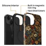 Flivro Magnetic Case for iPhone 14 iPhone 13,Compatible with Magsafe,PC Hard Shell Silicone Inner Bumper,Anti-Scratch Full-Body Cover Shockproof Slim Case for - Wildflower Floral Dark - Retail: $20