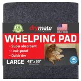 Drymate Whelping Box Liner Mat, Machine Washable, Super Absorbent, Waterproof, Quick Dry, Slip-Resistant, Reusable Dog Puppy Pee Pads for Training, Housebreaking, Incontinence, Crate (USA Made)(48x50)