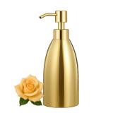 Emarful 304 Stainless Steel Soap Dispenser 16oz Rust-Proof Liquid Soap Pump Bottle for Kitchen or Bathroom Countertop Hand Dish Lotion Leak-Proof (Polished Gold) - Retail: $13