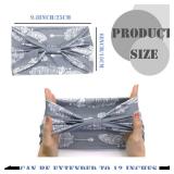 FULZTEY Boho Headbands for Women Vintage Elastic Fabric Printed Hair Bands Workout Wide Knot Sweatbands Soft Cotton Headwraps Yoga Running Hair Accessories for Women Girls 4Pcs - Retail: $10