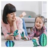 Broken Tail 3D Printed Dragon Kids Dinosaur Toys 3D Printed Fidget Toys, Articulated Dragon Egg, 3D Dragon, Home Office Decor Executive Desk Toy 3D Printed Dragon Eggs with Dragon Inside (Blue - Green