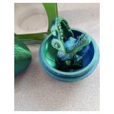 Broken Tail 3D Printed Dragon Kids Dinosaur Toys 3D Printed Fidget Toys, Articulated Dragon Egg, 3D Dragon, Home Office Decor Executive Desk Toy 3D Printed Dragon Eggs with Dragon Inside (Blue - Green