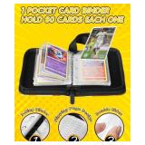 Lotadilo for 1 Pocket Card Binder Mini Size for 80 Cards - Small Trading Card Collection Album Folder Lightweight Portable Green Checkered Design for Men Boys Teens Kids for Sports Cards Game Cards - 