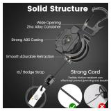 ONLY ONE Pack Retractable Keychain Heavy Duty Carabiner Badge Holder with Magnetic Closure, Tactical ID Badge Reel for Men with 32â Steel Retractable Cord, Bearing 17 OZ - Retail: $7