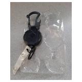 ONLY ONE Pack Retractable Keychain Heavy Duty Carabiner Badge Holder with Magnetic Closure, Tactical ID Badge Reel for Men with 32â Steel Retractable Cord, Bearing 17 OZ - Retail: $7