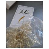 Thenshop 31 Sets Table Number Cards with Holders, 1-30 Numbers Head Table Card 2\" Place Holder Stand for Wedding Anniversary Birthday Restaurant(Round,White, Gold) - Retail: $18