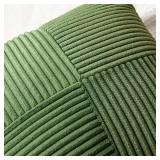 MIULEE Moss Green Decorative Throw Pillow Covers 18x18 Inch for Couch Bed Sofa Spring Decor Pack of 2 Boho Farmhouse Throw Pillows Soft Cross Corduroy Patchwork Textured Cushion Cases - Retail: $15