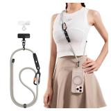 TORRAS Phone Lanyard with Hanging Loops, Adjustable Anti Theft Phone Strap Crossbody for iPhone 17 Pro Max,Skin-Friendly,2 Tabs, Universal Cell Phone Neck Lanyard for Daily & Outdoor Activities, Beige