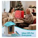 Bird Feeder with Camera Solar Powered: Smart Bird Feeders for Outdoors Garden with AI Identify Auto Capture 2K HD Bird House with Camera Outside WiFi Live View Birdfeeder Cam Gift for Birds Lover - Re