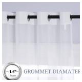 NICETOWN Sheer Curtain for Sliding Glass Door 100\" Wide, Grommet Voile Sheer Solid Curtain Panels with Light Filtering Window Treatment for French Door, Ivory, 84\" Long, 1 Piece - Retail: $15