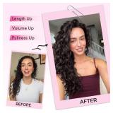 Flvaco Curly Clip In Hair Extensions, 4PCS 16 Inch Ash Blonde with Highlights Extensions Clip Ins Lace Weft Short Curly Invisible Natural Hairpieces for Women - Retail: $20