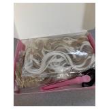 Flvaco Curly Clip In Hair Extensions, 4PCS 16 Inch Ash Blonde with Highlights Extensions Clip Ins Lace Weft Short Curly Invisible Natural Hairpieces for Women - Retail: $20