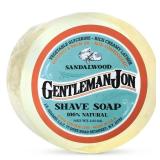 Gentleman Jon Sandalwood Shaving Soap for Men - Creates the Perfect Lather - Ideal for Smooth Shaves - Moisturizes & Protects - Elevate Your Grooming with this Classic Shave Essential - 1 pc (2.25 oz)