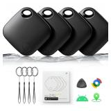 Air Tracker Tags-4 Pack for Android, Bluetooth Tracker Works with Googleâs Find Hub | Android Only | Replaceable Battery | Water- Resistance | Item Finder for Luggage, Wallet, Key,Suitcases - Ret