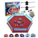 Battling Top Stadium Battle Set, 6 Metal Fusion Spinning Tops 2 Launchers 1 Arena Combat Game, Toy Gift for Kids Boys Ages 6+â¦ - Retail: $36