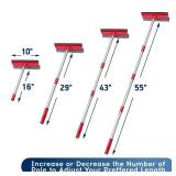 DSV Standard Window Squeegee, 2-in-1 Window Cleaner with 55\" Extension Poles, Window Washing Kit, Glass Door Cleaner, Multi-Use Car Windshield Cleaning Tool with Long Handle for High Outdoor Windows 