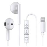 iPhone Headphones,Wired Lightning Headphones for iPhone 13 14 12 Pro Max MFi Certified Lightning Earbuds with Microphone & Volume Control for 11 XR SE - Retail: $20