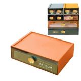 ONE PIECE DETEIN Large Desk Drawer Organizer 13\"x9\"x3.3\" Stackable Desktop Storage Organizer for Copy Paper Clear Home Office Organizer Box Drawer Container for Stationery, Bathroom (Orange, L-1 Dr